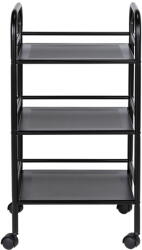 Wenko Fekete fém gurulós polcos állvány 41x75 cm - Wenko
