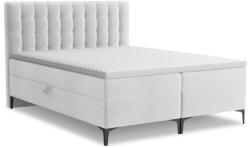 Makamii Ezüstszínű ágyneműtartós boxspring ágy 180x200 cm Puhala - Makamii