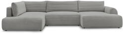 Bobochic Paris Sötétszürke kordbársony kinyitható-tárolóhelyes sarokkanapé (bal oldali-U alakú) Lucien - Bobochic Paris