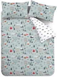 Bianca Szürkéskék kétszemélyes-hosszabbított flanel ágyneműhuzat 230x220 cm Winter Scene - Bianca