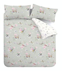 Catherine Lansfield Világoszöld egyszemélyes ágyneműhuzat 135x200 cm Songbird - Catherine Lansfield