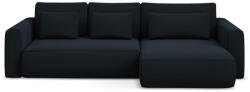 Makamii Sötétkék bársony kinyitható-tárolóhelyes sarokkanapé (jobb oldali-heverő résszel) Kapua - Makamii - bonami - 565 242 Ft