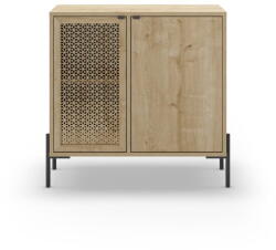 Marckeric Natúr színű alacsony komód tölgyfa dekorral 80x80 cm Inca - Marckeric