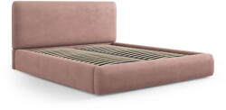 Cosmopolitan Design Rózsaszín kárpitozott ágyneműtartós franciaágy ágyráccsal 180x200 cm Colonel - Cosmopolitan Design
