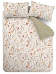 Catherine Lansfield Zöld-barna kétszemélyes-hosszabbított flanel ágyneműhuzat 230x220 cm Grasmere Floral - Catherine Lansfield