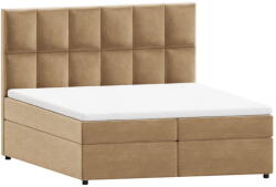 ROPEZ Okkersárga ágyneműtartós boxspring ágy 140x200 cm Flip - Ropez