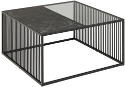 Actona Fekete dohányzóasztal üveg asztallappal 80x80 cm Strington - Actona