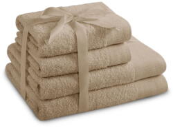 Restilo Bézs frottír pamut törölköző és fürdőlepedő készlet 4 db-os Amari - Restilo
