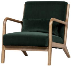 WOOOD Mark sötétzöld bársonyfotel - WOOOD