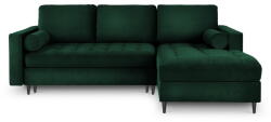 Milo Casa Santo zöld kinyitható bársony sarokkanapé, jobb oldali - Milo Casa