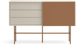 Teulat Téglavörös-bézs alacsony komód tolóajtóval 140x91 cm Nube - Teulat