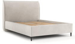 Maison de Reve Krémszínű kárpitozott ágyneműtartós franciaágy ágyráccsal 140x200 cm Shell - Maison de Rêve