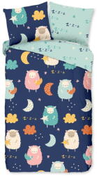 Good Morning Kék egyszemélyes-hosszabbított pamut gyerek ágyneműhuzat 140x220 cm Sheep - Good Morning