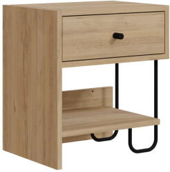 Marckeric Natúr színű éjjeliszekrény tölgyfa dekorral Saturne - Marckeric