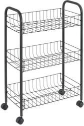 Metaltex Lugano Lava fekete rozsdamentes acél zsúrkocsi - Metaltex