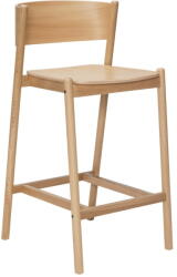 Hübsch Natúr színű bárszék tölgyfa dekorral (ülésmagasság 75 cm) Oblique - Hübsch