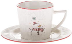 Dakls Fehér porcelán csésze karácsonyi mintával 110 ml Snowman - Dakls