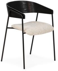 MOME Fekete-bézs kárpitozott karfás étkezőfotel szett 2 db-os Cora - MOME