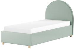 VIPACK Zöld kárpitozott ágyneműtartós egyszemélyes ágy ágyráccsal 90x200 cm Moon - Vipack