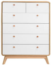 Støraa Fehér-natúr színű magas komód tölgyfa dekorral 81x104 cm Caitlin - Støraa