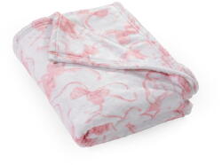 Catherine Lansfield Fehér-rózsaszín mikroplüss takaró 200x240 cm Bow - Catherine Lansfield