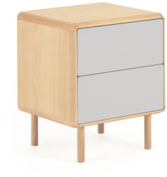 Kave Home Szürke-natúr színű éjjeliszekrény Anielle - Kave Home