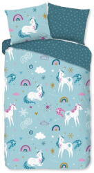 Good Morning Kék egyszemélyes-hosszabbított flanel gyerek ágyneműhuzat 140x220 cm Snowycorn - Good Morning