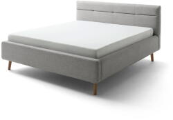 meise.möbel Szürke kárpitozott ágyneműtartós franciaágy ágyráccsal 160x200 cm Lotte - Meise Möbel