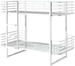 VIPACK Fehér emeletes fém gyerekágy ágyráccsal 90x200 cm Oscar - Vipack