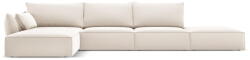 Mazzini Sofas Bézs bársony sarokkanapé (bal oldali-heverő résszel) Vanda - Mazzini Sofas - bonami - 742 550 Ft