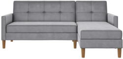 Støraa Világosszürke bársony sarokkanapé Lilly - Støraa