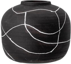 Bloomingville Niza fekete terrakotta váza, magasság 16, 5 cm - Bloomingville