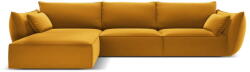 Mazzini Sofas Mustársárga bársony sarokkanapé (bal oldali-heverő résszel) Vanda - Mazzini Sofas - bonami - 747 142 Ft