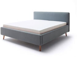 meise.möbel Szürkéskék kárpitozott ágyneműtartós franciaágy ágyráccsal 160x200 cm Mattis - Meise Möbel