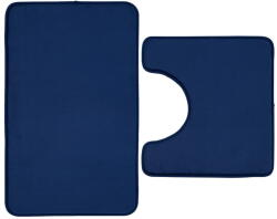 Catherine Lansfield Sötétkék memóriahab fürdőszobai kilépő szett WC-hez, 2 db-os 50x80 cm Anti-Bacterial - Catherine Lansfield