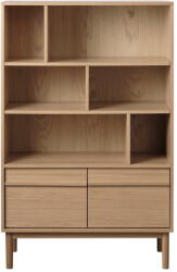 Unique Furniture Natúr színű könyvespolc tölgyfa dekorral 140x90 cm Ponza - Unique Furniture