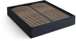 Micadoni Sötétkék kárpitozott ágyneműtartós-ágytámla nélkül franciaágy ágyráccsal 160x200 cm Susan - Micadoni - bonami - 336 592 Ft