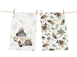 Butter Kings Pamut konyharuha szett karácsonyi mintával, 2 db-os 50x70 cm Festive Car - Butter Kings