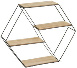 Casa Selección Fekete-natúr színű többszintes fali polc 50 cm - Casa Selección