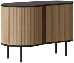 UMAGE Barna-világosbarna alacsony komód tölgyfa dekorral, tolóajtóval 100x67 cm Audacious - UMAGE