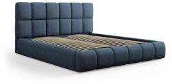 Micadoni Sötétkék kárpitozott franciaágy tárolóhellyel, ágyráccsal 200x200 cm Bellis - Micadoni Home