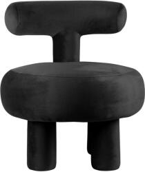Leitmotiv Fekete bársony fotel Abrazo - Leitmotiv