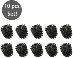 WENKO Fekete műanyag tartalék WC-kefe fej szett 10 db-os Ø8cm - Wenko