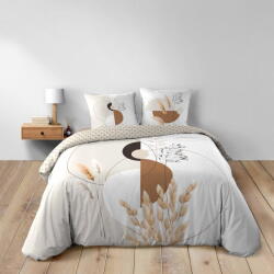 douceur d'intérieur Fehér-bézs kétszemélyes-hosszabbított pamut ágyneműhuzat 240x220 cm Natacha - douceur d'intérieur