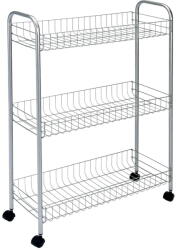 Metaltex Ascona Slim De Luxe háromszintes görgős polc, magasság 84 cm - Metaltex