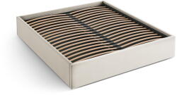 Micadoni Bézs kárpitozott ágyneműtartós-ágytámla nélkül franciaágy ágyráccsal 180x200 cm Susan - Micadoni