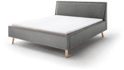 meise.möbel Világosszürke kárpitozott franciaágy ágyrács nélkül 160x200 cm Frieda - Meise Möbel