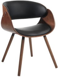 Tomasucci Fekete-sötétbarna kárpitozott karfás étkezőfotel Visby Evo - Tomasucci