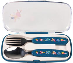 Rex London Kék rozsdamentes acél gyerek evőeszköz 2 db-os Fairies in the Garden - Rex London