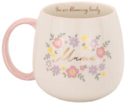 Sass & Belle Világos rózsaszín porcelán bögre 450 ml Mama You Are Blooming - Sass & Belle